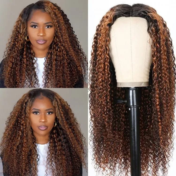 100% Curly human hair-Wigs