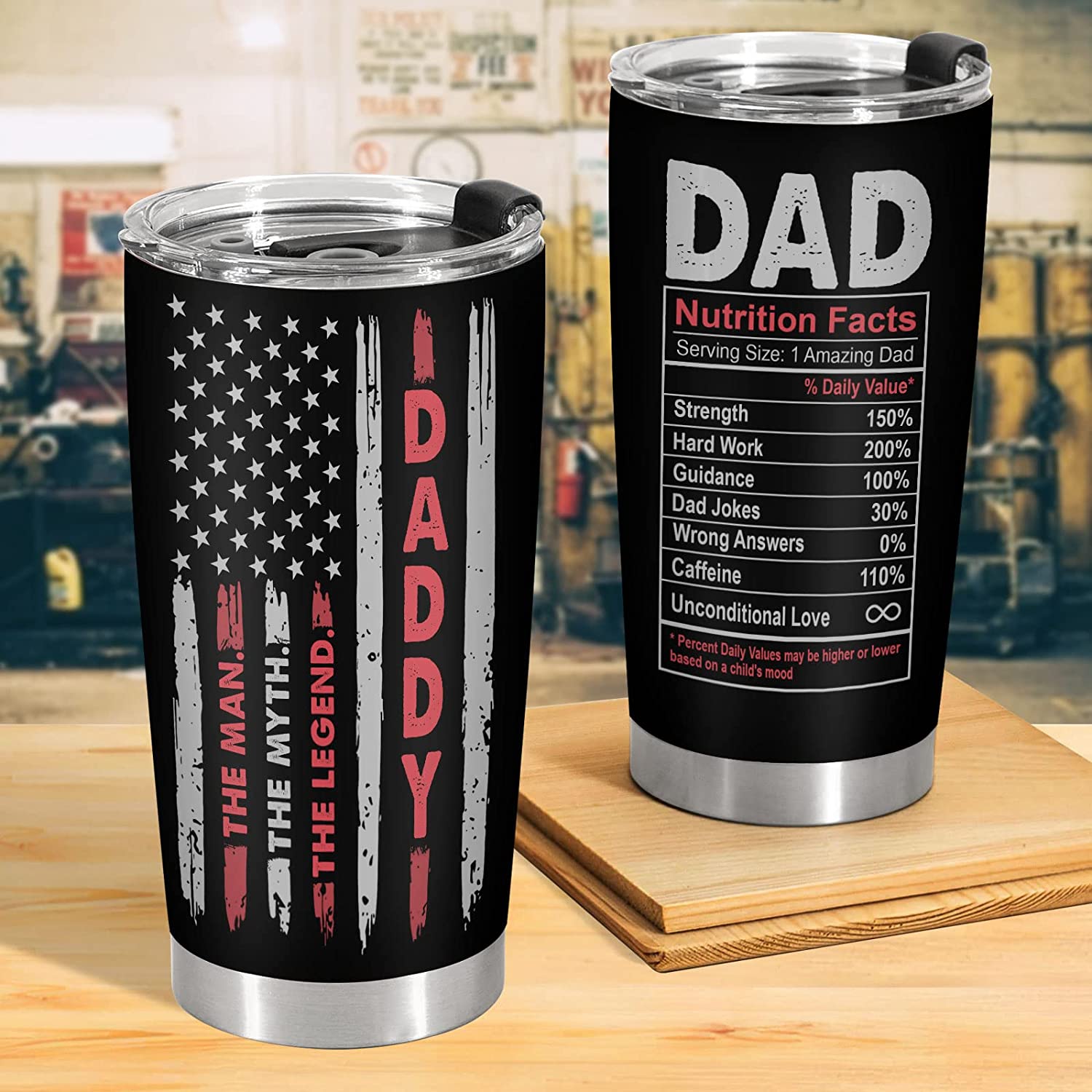 Mug Father's Day Gifts for Dad-Dad Birthday Gifts U.S Flag Tumbler