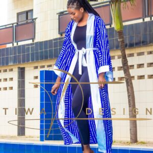 Tiwa Design Blue Pareo Silk Dress