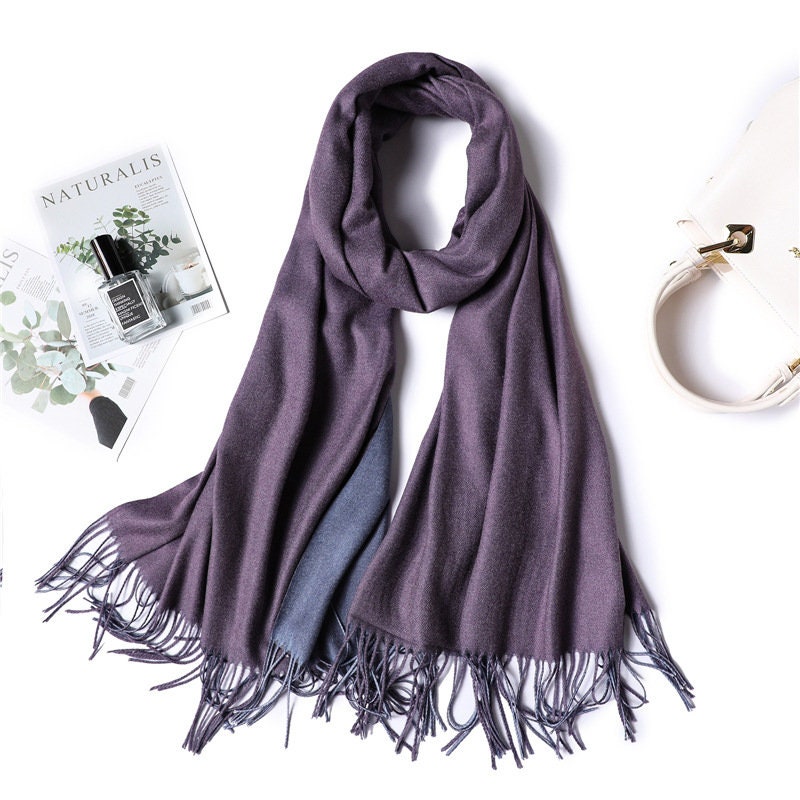 Two Tone Fringe Trim Scarf